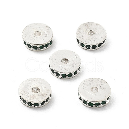 Brass Micro Pave Cubic Zirconia Beads KK-R216-15S-02-1