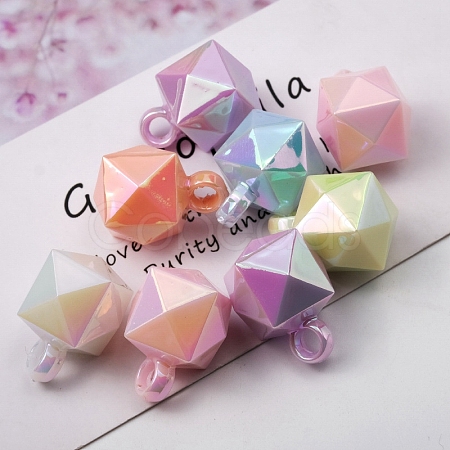 UV Plating Rainbow Iridescent Acrylic Pendants PW-WG75274-01-1