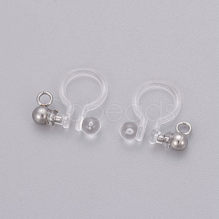 Transparent U Type Painless Prevent Allergy Resin Ear Clip KY-L005-02P-1