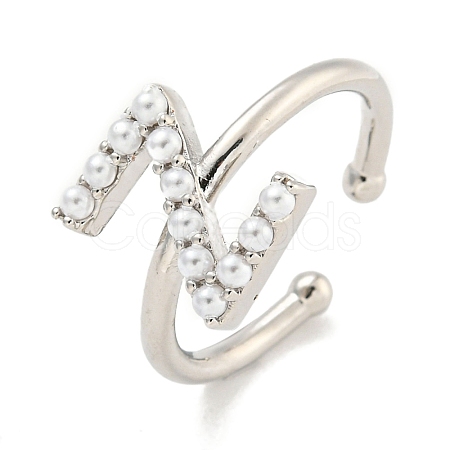 Rack Plating Brass Open Cuff Rings for Women RJEW-F162-01P-Z-1