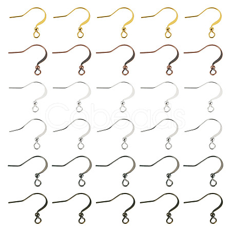 60Pcs 6 Colors Brass French Earring Hooks KK-TADJ0001-10-1