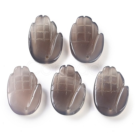 Natural Grey Agate Pendants G-K359-03L-1