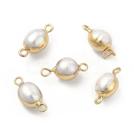Natural Pearl Connector Charms PEAR-P004-50G-1