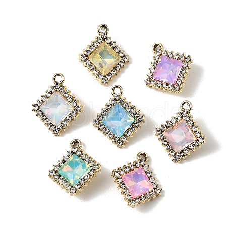 UV Plating Alloy Glass Pendants FIND-K032-19G-1