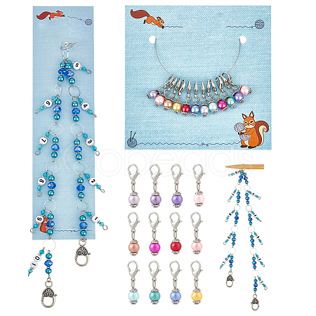 Knitting Row Counter Chains & Locking Stitch Markers Kits HJEW-AB00487-1