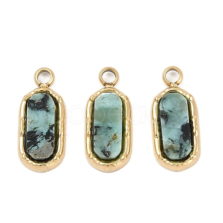 Natural African Turquoise(Jasper) Rectangle Charms STAS-I325-141B-G-1