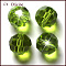 Imitation Austrian Crystal Beads, Grade AAA, K9 Glass, Faceted(32 Facets), Round, Yellow Green, 4mm, Hole: 0.7~0.9mm