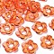 Transparent Acrylic Bead Frames, Flower, Dark Orange, 19x20x3.5mm, Hole: 1.6mm, Inner Diameter: 6.5mm, about 632pcs/500g