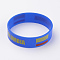 Silicone Wristbands Bracelets, Cord Bracelets, Blue, 202x19x2mm