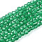 Glass Beads Strands, Faceted, Rondelle, Dark Cyan, 6x5mm, Hole: 1mm, about 85~88pcs/strand, 16.1~16.5 inch(41~42cm)