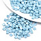 2-Hole Glass Seed Beads, Opaque Colours Lustered, Rectangle, Light Sky Blue, 5x4.5~5.5x2~2.5mm, Hole: 0.5~0.8mm, about 118pcs/10g