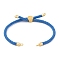 Nylon Cords Bracelet Makings Fit for Connector Charms, with Golden Brass Tree Slider Beads, Long-Lasting Plated, Dodger Blue, 8-5/8 inch(22cm), Hole: 1.9mm