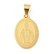 Ion Plating(IP) 304 Stainless Steel Pendants, Oval with Saint Charm, Golden, 27x18x2mm, Hole: 6x3.5mm