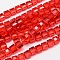 Faceted Cube Transparent Glass Beads Strands, Red, 5.5x5.5x5.5mm, Hole: 1mm, about 94pcs/strand, 20.4 inch