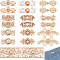 CRASPIRE 20 Sets 10 Styles Alloy Snap Lock Clasps, for Hanfu Cheongsam Clothing Accesories, Fish & Rectangle & Floral & Sunflower & Cloud, Mixed Shapes, Light Gold, 15~49x12~38x1.6~4mm, Hole: 1.5~1.8mm, 2 sets/style