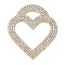 Alloy Rhinestone Big Pendants, Heart Charms, Golden, Crystal, 59.5x50x2.5mm, Hole: 17x10mm