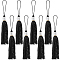 Gorgecraft 8Pcs Polyester Tassel Pendant Decorations, with Transparent Cube Beads, Black, 248x18mm