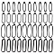 DELORIGIN 40Pcs 4 Style Anti-Lost Silicone Rings Holder, Anti-Lost Silicone Pendants, Loops Band Carring Holder for Pen Device Office, Black, 46~65x13~17x6~8mm, Hole: 2mm, 10Pcs/style