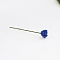 Resin Simulation Rose Model with Iron Wire, Micro Landscape Dollhouse Decoration, Pretending Prop Accessories, Blue, 60x9mm