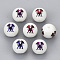 Electroplate Glass Beads, Round with Constellations Pattern, Purple Plated, Gemini, 10mm, Hole: 1.2mm