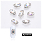 K9 Glass Rhinestone Cabochons, with Platinum Plated Alloy Tray Settings, Nail Art Decoration Accessories, Oval, Crystal, 11x7x4mm