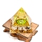 Constellation Orgonite Pyramid Resin Energy Generators, Reiki Natural Peridot Chips Inside for Home Office Desk Decoration, Cancer, 50mm