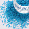 Glass Cylinder Beads, Seed Beads, Inside Colours, Round Hole, Deep Sky Blue, 1.5~2x1~2mm, Hole: 0.8mm, about 8000pcs/bag, about 1pound/bag