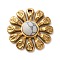 Natural Howlite Flower Pendants, 304 Stainless Steel Sunflower Charms, Golden, 24x24.5x5.5mm, Hole: 1.8mm