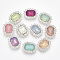 Glass Rhinestone Cabochons, with Silver Color Plated Alloy Findings, Faceted, Oval, Mixed Color, 22.5x18.5x5mm