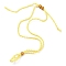 Adjustable Braided Waxed Cord Macrame Pouch Necklace Making, Interchangeable Stone, with Wood Beads , Champagne Yellow, 30.31~36.22 inch(770~920mm)