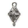 Brass Micro Pave Clear Cubic Zirconia Hollow Bicone Connector Charms KK-A230-05E-P-1