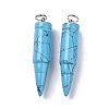 Synthetic Turquoise Pointed Pendants G-D850-13-2