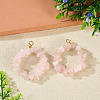 2Pcs Natural Rose Quartz Chip Beaded Pendants PALLOY-TAC0232-02-4