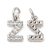 Brass Micro Pave Grade AAA Cubic Zirconia Charms ZIRC-P067-11P-Z-NR-2