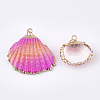 Spray Paint & Electroplate Sea Shell Pendants SSHEL-S262-07D-2