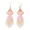 Angel Handmade Glass Seed Beads Dangle Earrings EJEW-MZ00538-3
