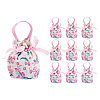 10Pcs Cloth Flower Print Drawstring Pouches ABAG-DC0001-09B-1