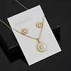 304 Stainless Steel with Natural Shell Pendant Necklaces & Stud Earrings Sets FS-WG5FD70-03-1