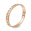 304 Stainless Steel Curb Chains Hinged Bangles STAS-M075-06RG-1