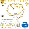 Alloy Hexagon & Enamel Bee Charm Knitting Row Counter Chains HJEW-PH01813-2