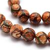Tibetan Style Turtle Back Pattern dZi Beads G-K166-02-8mm-L1-01-3