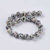 Natural Dalmation Jasper Beads Strands G-G515-8mm-06-2