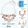 1 Set Iron Starfish & Natural Shell & Plastic Pearl Charm Bracelet & Dangle Earrings & Bib Necklaces Set SJEW-PH0001-15-2
