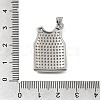Brass Micro Pave Clear Cubic Zirconia Pendants CU-CBA108A-10P-3