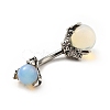 Opalite Beaded Curved Barbell AJEW-G042-04P-3