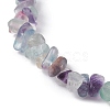Natural Fluorite Chips Beaded Stretch Bracelets for Women BJEW-JB10046-11-3