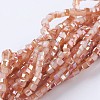 Electroplate Glass Beads Strands X-EGLA-F121-HR-B04-1