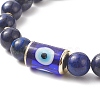 5Pcs 5 Style Natural & Synthetic Mixed Gemstone & Lampwork Evil Eye Beaded Stretch Bracelets Set for Women BJEW-TA00234-5