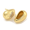 Rack Plating Brass Micro Pave Clear Cubic Zirconia Stud Earring EJEW-C102-29B-G-2