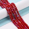 Electroplate Opaque Solid Color Glass Beads Strands EGLA-A034-P6mm-L04-4
